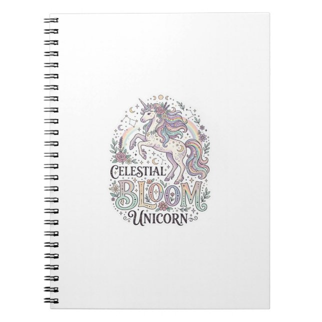 Carnet Licorne Fleur Céleste Licorne Premium Vecteur Typ (Devant)