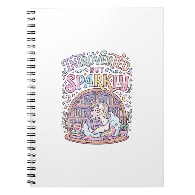 Carnet Licorne Introvertie mais Originale Blanche Étincel (Devant)