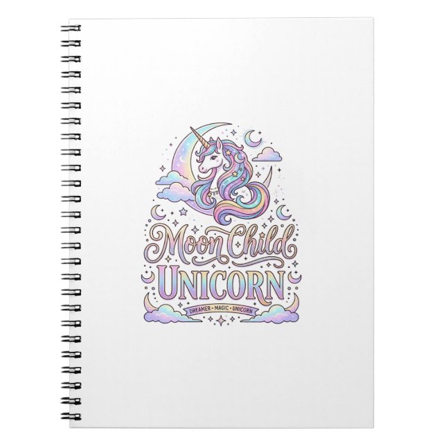 Carnet Licorne Lune Enfant Licorne Conception Originale Z (Devant)