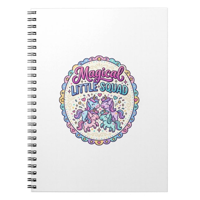 Carnet Licorne Magical Little Squad Prêt pour le POD Vête (Devant)