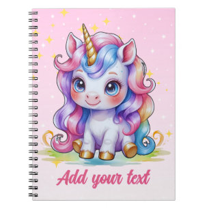 Carnet Licorne Magie Rose – Nom Personnalisé
