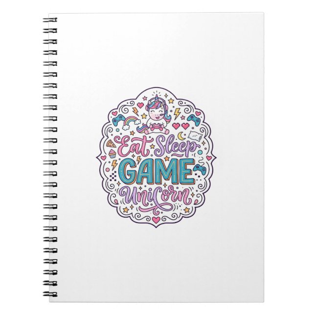 Carnet Licorne Manger Dormir Jeu Licorne Impression Ludiq (Devant)