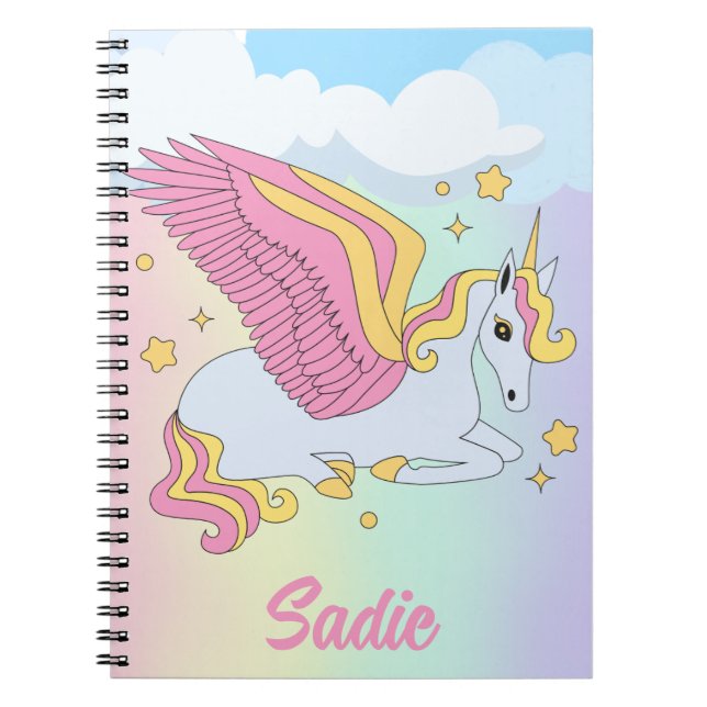 Carnet Licorne Mignonne Personnalisée Pour Enfants   (Devant)