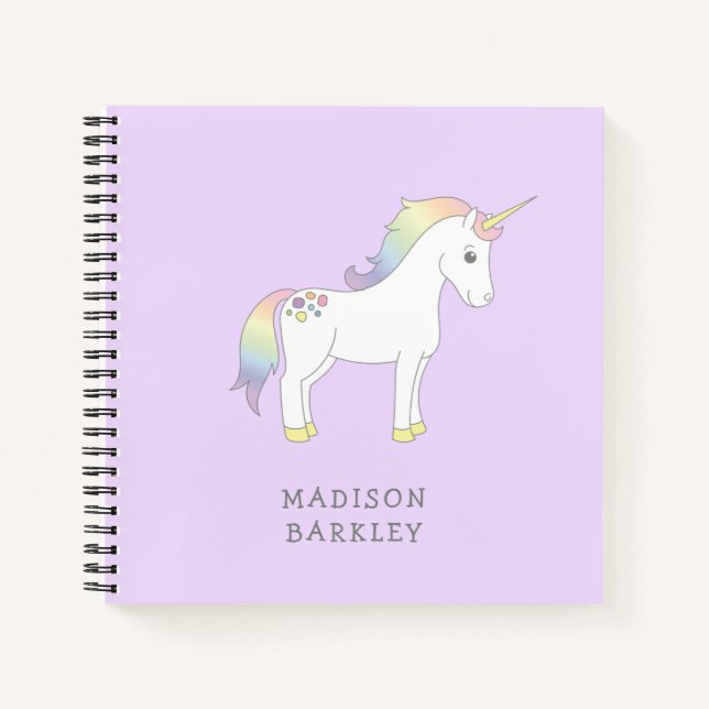 Carnet Licorne Mignons Enfants Pastel (Devant)