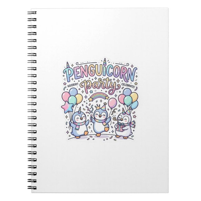Carnet Licorne Penguicorne Fête Vecteur Premium Vector De (Devant)