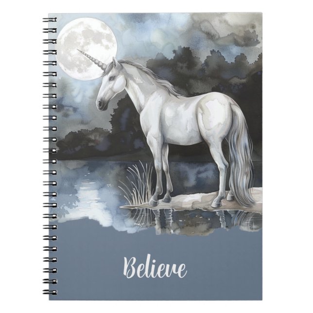 Carnet Licorne Pleine Lune Croire (Devant)