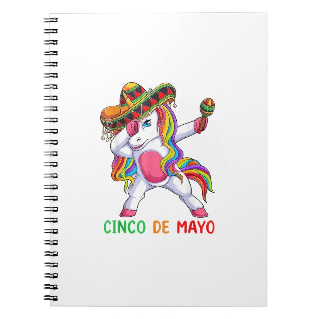 Carnet Licorne qui Dabbing Faisons la Fête Cinco de Mayo  (Devant)