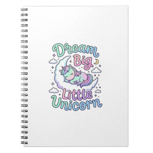 Carnet Licorne rêve grand petit idée cadeau licorne vecte