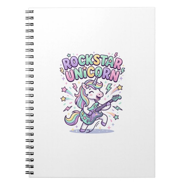 Carnet Licorne Rockstar Licorne Charmant Vêtements Graphi (Devant)