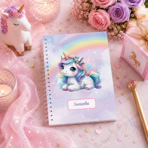 Carnet Licorne Rose Violet Personnalisé Anniversaire Fill