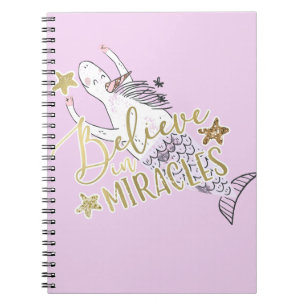 Carnet Licorne Sirène Moderne Tendance Croire aux Miracle