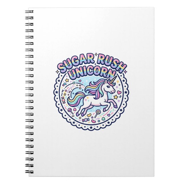 Carnet Licorne Sugar Rush Licorne Drôle Cadeau Mignon Des (Devant)