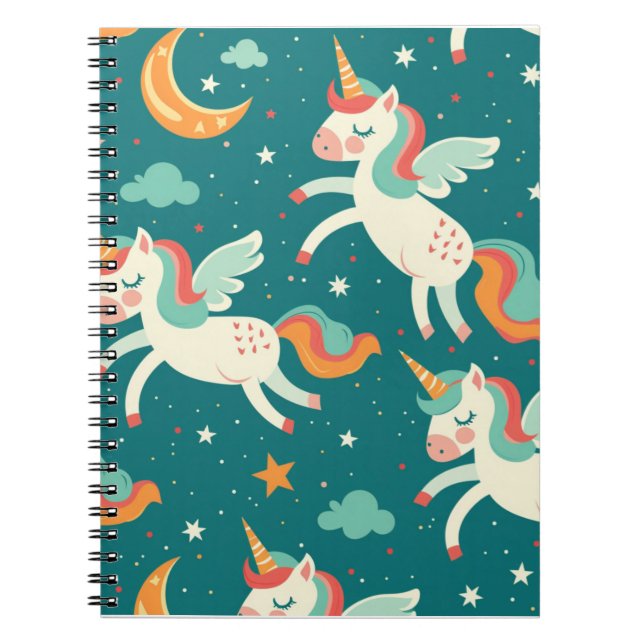 Carnet Licorne Verte pour Enfants (Devant)