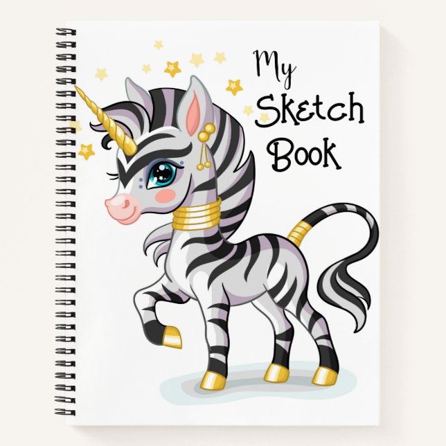 Carnet Licorne Zèbre pour Enfants (Devant)