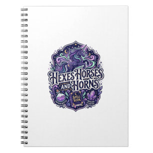 Carnet Licornes Maudissent Chevaux et Cornes Prêt POD Art