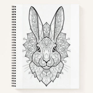 Carnet Lièvre Cristallin Art Linéaire Géométrique Lapin