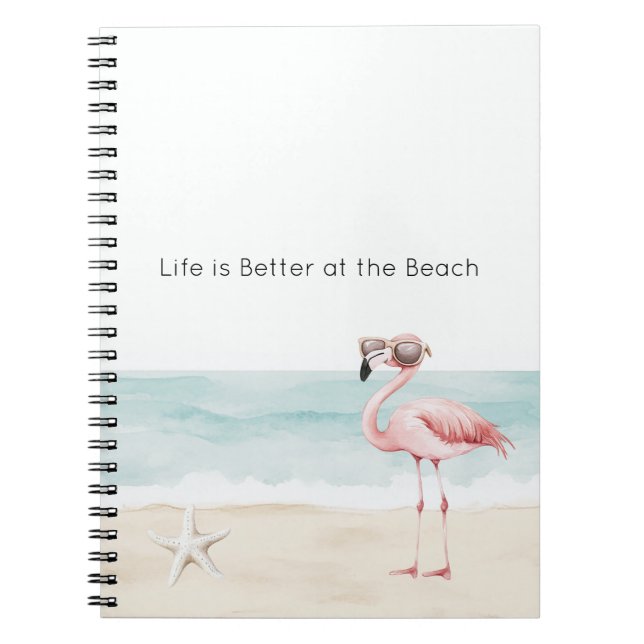 Carnet Life is Better at the Beach Starfish Flamingo (Devant)