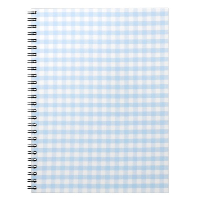 Carnet Light blue gingham pattern (Devant)