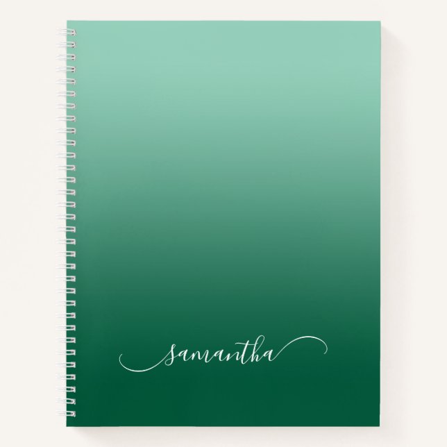 Carnet Light sarcelle Chasseur Vert Ombre Courbe Volute N (Devant)