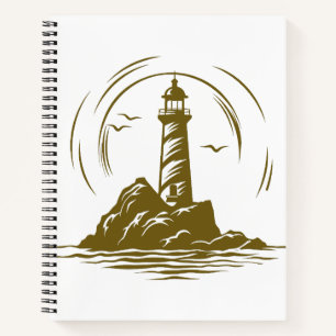 Carnet Lighthouse Ocean World Travel Adventure Vector Art
