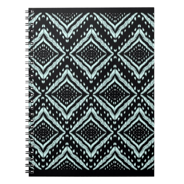 Carnet Ligne Abstraite, Belle, motif sans soudure Ikat, B (Devant)