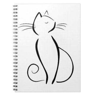 Carnet Ligne chat noir dessiné