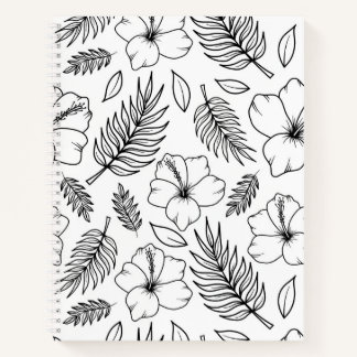 Carnet Ligne d'art graphique d'Hibiscus Tropical