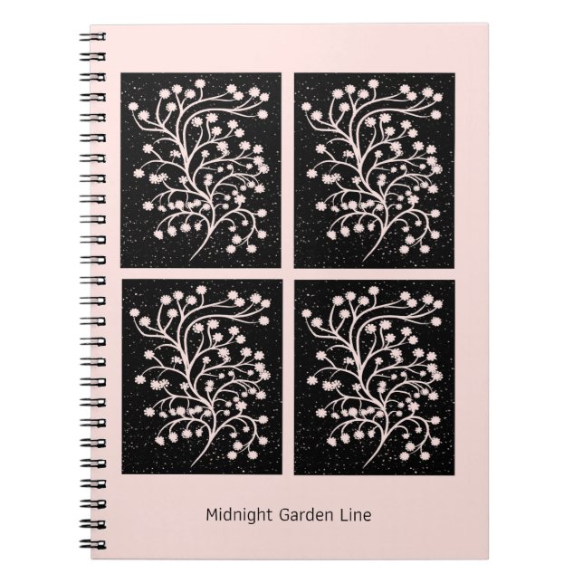 Carnet Ligne Jardin de Minuit Rose Pâle (Devant)
