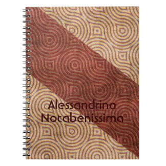 Carnet Ligne onduleuse beige diagonales de Bourgogne