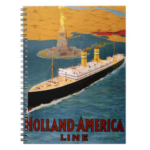 Carnet Ligne poster vintage de la Hollande Amérique
