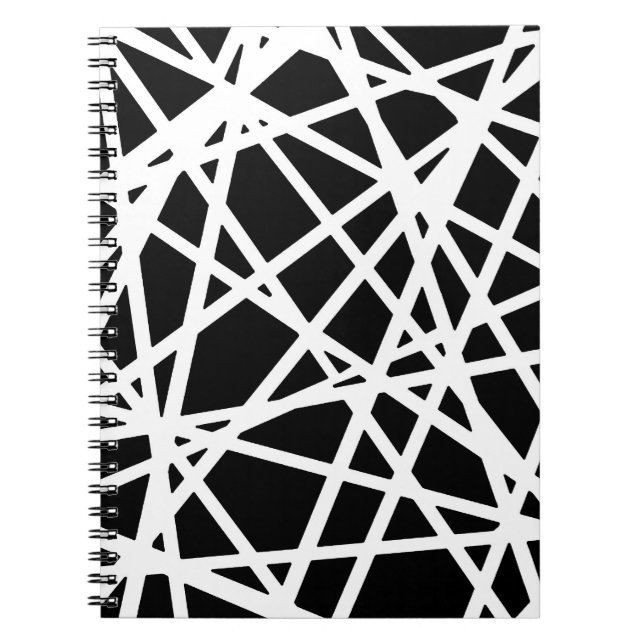Carnet Lignes blanches et formes noires irrégulières Abst (Devant)