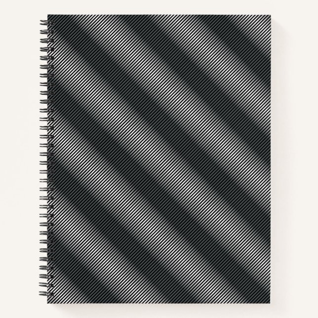 Carnet Lignes de gris noir et blanc ultra minces (Devant)