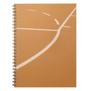 Carnet Lignes de terrain de basket orange et blanc