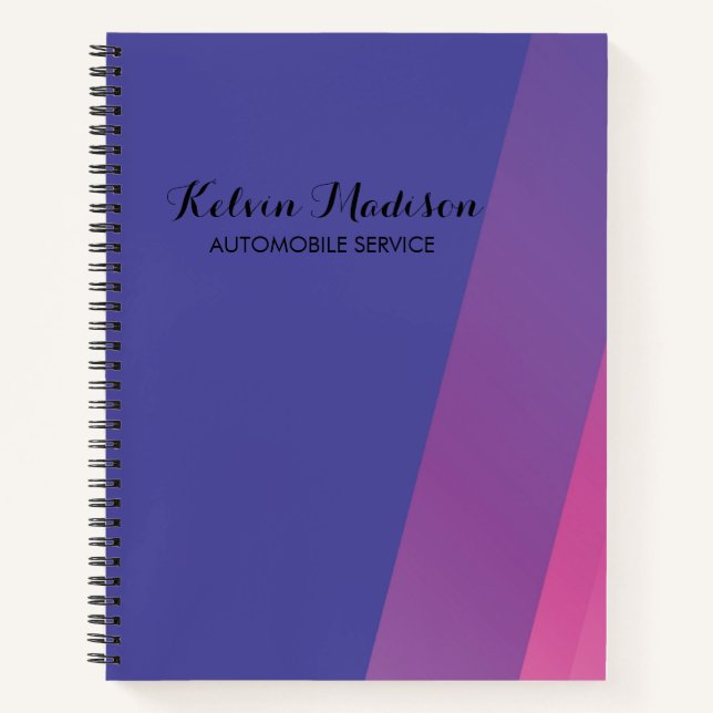 Carnet Lignes diagonales bleu rose simple (Devant)