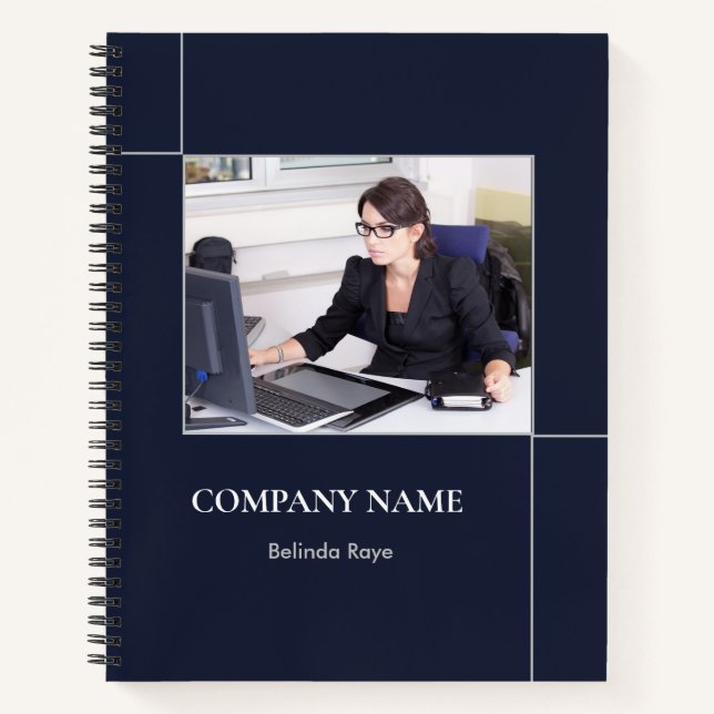 Carnet Lignes photo personnalisées bleu (Devant)