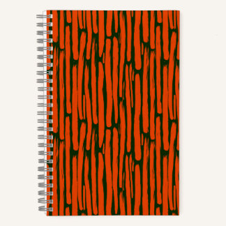 Carnet Lignes verticales orange à l'aquarelle