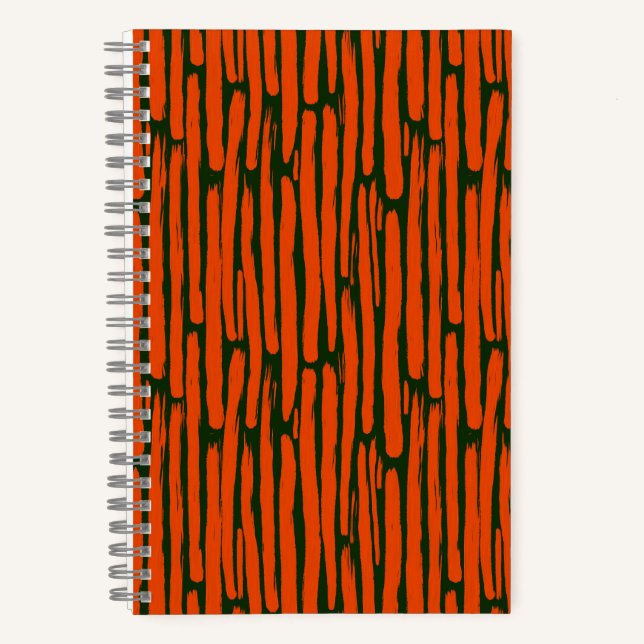 Carnet Lignes verticales orange à l'aquarelle (Recto)