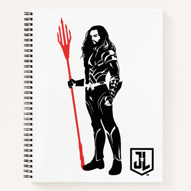 Carnet Ligue de Justice | Aquaman Pose Noir Pop Art (Devant)