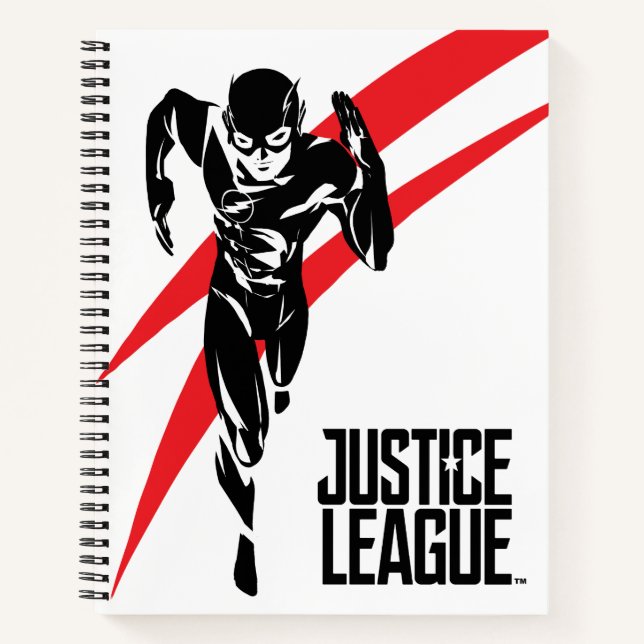 Carnet Ligue de Justice | Flash Running Noir Pop Art (Devant)