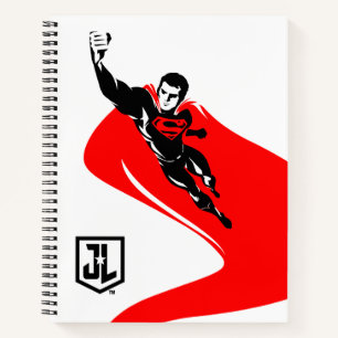 Carnet Ligue de Justice   Superman Flying Noir Pop Art