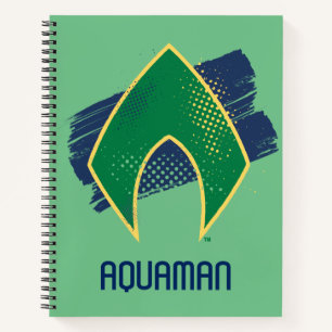 Carnet Ligue de Justice Symbole Aquaman à demi-teintes