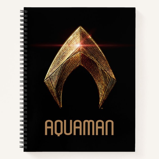 Carnet Ligue de Justice | Symbole d'aquaman métallique (Devant)