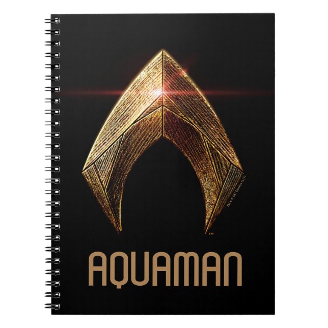 Carnet Ligue de Justice | Symbole d'aquaman métallique (Devant)