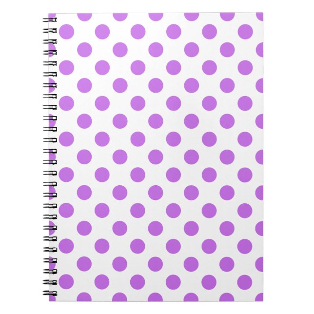 Carnet Lilac and white polka dots (Devant)
