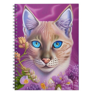 Carnet Lilac Lynx pointe Chat siamois dans le violet
