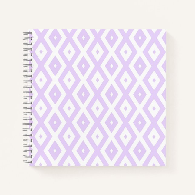 Carnet Lilac motif de diamants violet et blanc (Devant)