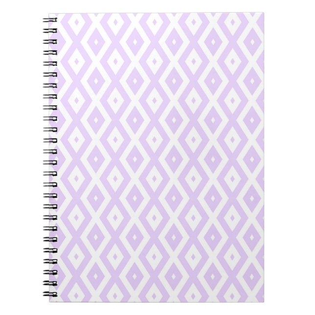 Carnet Lilac purple and white diamond pattern (Devant)