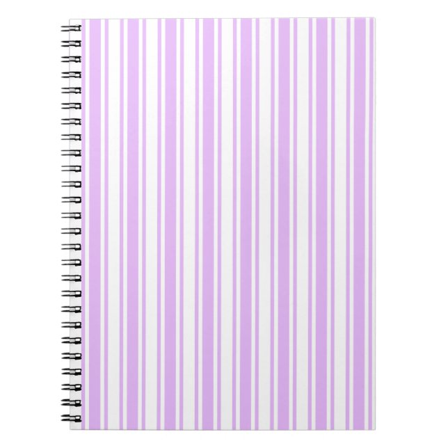Carnet Lilac violet et blanc bonbons rayures (Devant)
