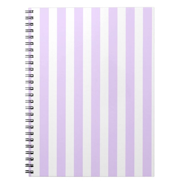 Carnet Lilac violet et blanc bonbons rayures (Devant)