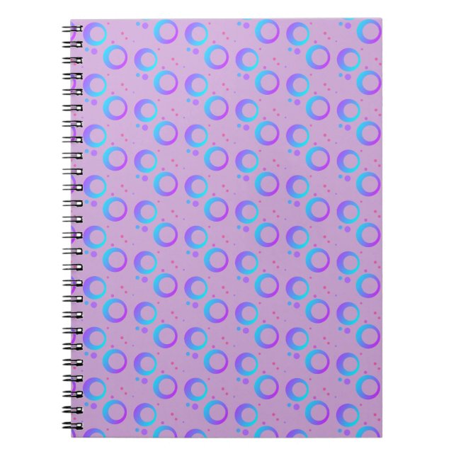 Carnet Lilas bleu violet pourpre cercle points (Devant)